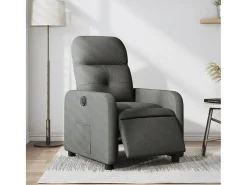 Poltrona Confortável | Poltrona reclinável elétrica tecido cinzento-escuro SHL636062