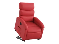 Poltrona Confortável | Poltrona reclinável elevatória couro artificial vermelho SHL47480
