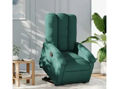 Poltrona Confortável | Poltrona reclinável elevatória tecido verde-escuro SHL813850