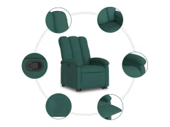 Poltrona Confortável | Poltrona reclinável elevatória tecido verde-escuro SHL813850