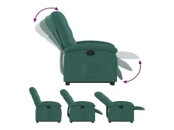 Poltrona Confortável | Poltrona reclinável elevatória tecido verde-escuro SHL813850