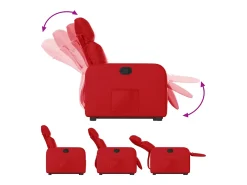 Poltrona Confortável | Poltrona reclinável elevatória couro artificial vermelho SHL562626