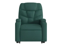 Poltrona Confortável | Poltrona reclinável elevatória de massagens tecido verde-escuro SHL46462
