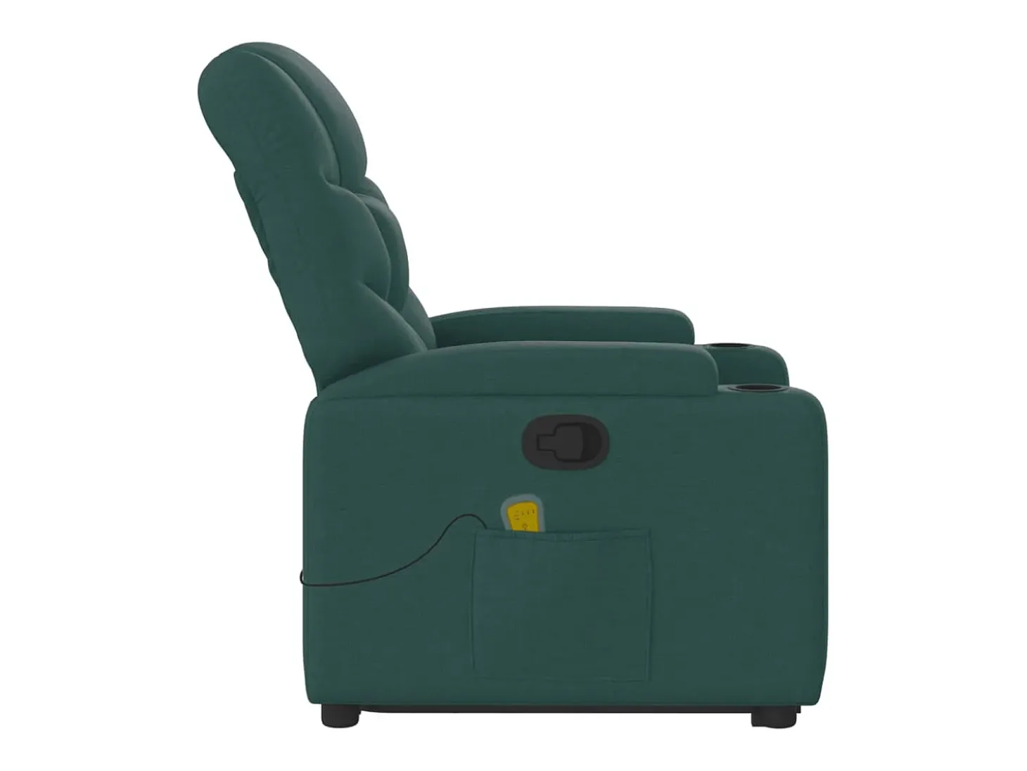 Poltrona Confortável | Poltrona reclinável elevatória de massagens tecido verde-escuro SHL46462
