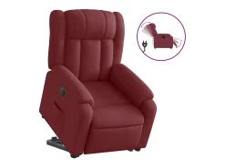 Poltrona Confortável | Poltrona reclinável elevatória elétrica tecido vermelho-tinto SHL557619