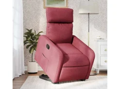 Poltrona Confortável | Poltrona reclinável elevatória tecido vermelho tinto SHL180014