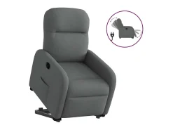 Poltrona Confortável | Poltrona reclinável elevatória elétrica tecido cinzento-escuro SHL578940