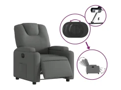 Poltrona Confortável | Poltrona reclinável elétrica tecido cinzento-escuro SHL672699
