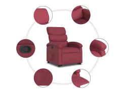 Poltrona Confortável | Poltrona reclinável elevatória tecido vermelho tinto SHL995961