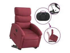 Poltrona Confortável | Poltrona reclinável elevatória tecido vermelho tinto SHL995961