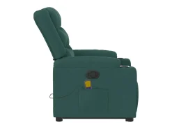 Poltrona Confortável | Poltrona reclinável elevatória de massagens tecido verde-escuro SHL892494