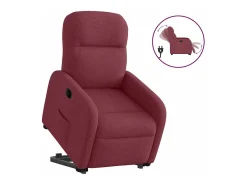 Poltrona Confortável | Poltrona reclinável elevatória elétrica tecido vermelho-tinto SHL975239