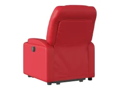 Poltrona Confortável | Poltrona reclinável elevatória elétrica couro artif. vermelho SHL453753