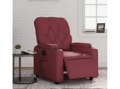 Poltrona Confortável | Poltrona reclinável elétrica couro artificial vermelho tinto SHL196549