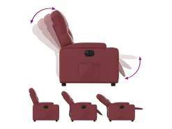 Poltrona Confortável | Poltrona reclinável elétrica couro artificial vermelho tinto SHL196549