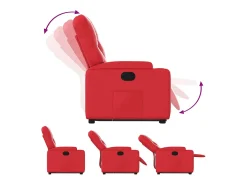 Poltrona Confortável | Poltrona reclinável elevatória couro artificial vermelho SHL411485