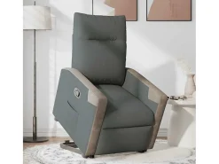 Poltrona Confortável | Poltrona reclinável elevatória tecido cinzento-escuro SHL52156