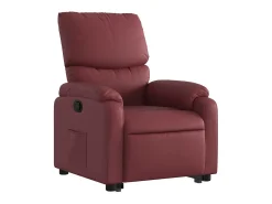 Poltrona Confortável | Poltrona reclinável elevatória couro artificial vermelho tinto SHL829117