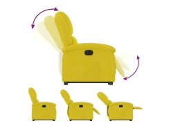 Poltrona Confortável | Poltrona reclinável elevatória elétrica veludo amarelo SHL258658