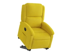 Poltrona Confortável | Poltrona reclinável elevatória elétrica veludo amarelo SHL258658