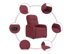 Poltrona Confortável | Poltrona reclinável elevatória tecido vermelho tinto SHL926403