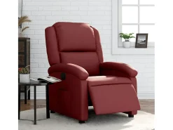 Poltrona Confortável | Poltrona reclinável elétrica couro artificial vermelho tinto SHL914856