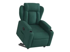 Poltrona Confortável | Poltrona reclinável elevatória tecido verde-escuro SHL320482
