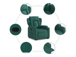 Poltrona Confortável | Poltrona reclinável elevatória tecido verde-escuro SHL320482
