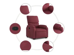 Poltrona Confortável | Poltrona reclinável elevatória tecido vermelho tinto SHL187270