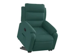 Poltrona Confortável | Poltrona reclinável elevatória tecido verde-escuro SHL925314