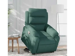 Poltrona Confortável | Poltrona reclinável elevatória tecido verde-escuro SHL925314