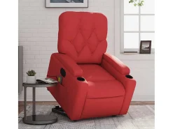 Poltrona Confortável | Poltrona reclinável elevatória elétrica couro artif. vermelho SHL906452