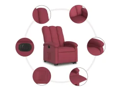 Poltrona Confortável | Poltrona reclinável elevatória elétrica tecido vermelho-tinto SHL813603