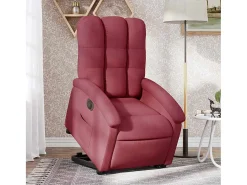 Poltrona Confortável | Poltrona reclinável elevatória elétrica tecido vermelho-tinto SHL813603