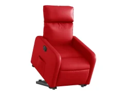 Poltrona Confortável | Poltrona reclinável elevatória elétrica couro artif. vermelho SHL339152