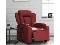 Poltrona Confortável | Poltrona reclinável elétrica couro artificial vermelho tinto SHL81999