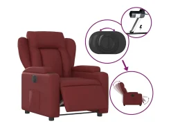 Poltrona Confortável | Poltrona reclinável elétrica couro artificial vermelho tinto SHL81999