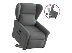 Poltrona Confortável | Poltrona reclinável elevatória tecido cinzento-escuro SHL103183