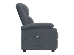 Poltrona Confortável | Poltrona reclinável elétrica veludo cinzento-escuro SHL608304