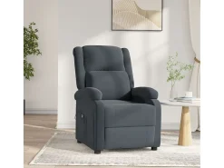 Poltrona Confortável | Poltrona reclinável elétrica veludo cinzento-escuro SHL608304