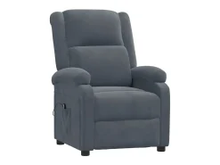 Poltrona Confortável | Poltrona reclinável elétrica veludo cinzento-escuro SHL608304
