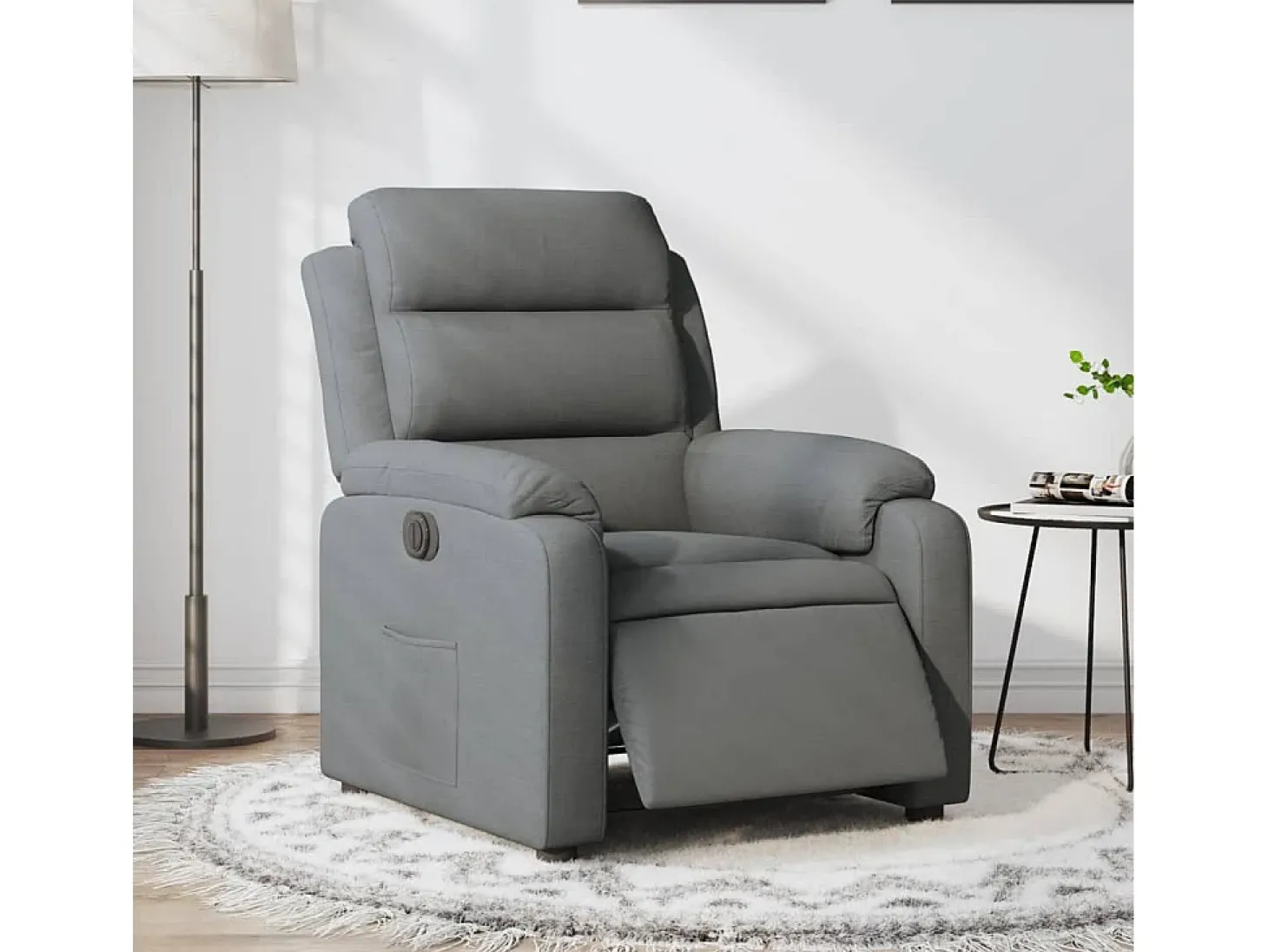 Poltrona Confortável | Poltrona reclinável elétrica tecido cinzento-escuro SHL917674