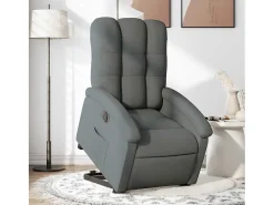 Poltrona Confortável | Poltrona reclinável elevatória elétrica tecido cinzento-escuro SHL350785
