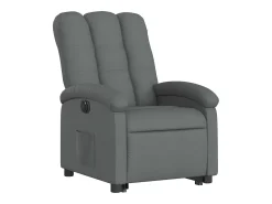 Poltrona Confortável | Poltrona reclinável elevatória elétrica tecido cinzento-escuro SHL350785