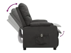 Poltrona Confortável | Poltrona reclinável elétrica tecido cinzento-escuro SHL693839