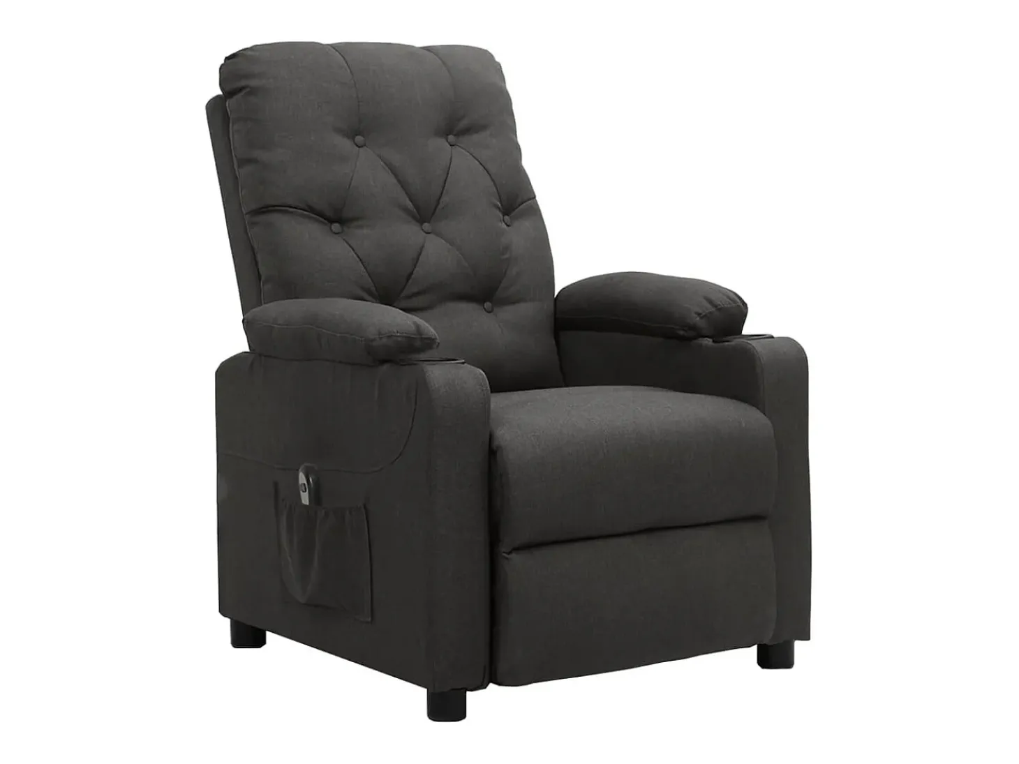 Poltrona Confortável | Poltrona reclinável elétrica tecido cinzento-escuro SHL693839
