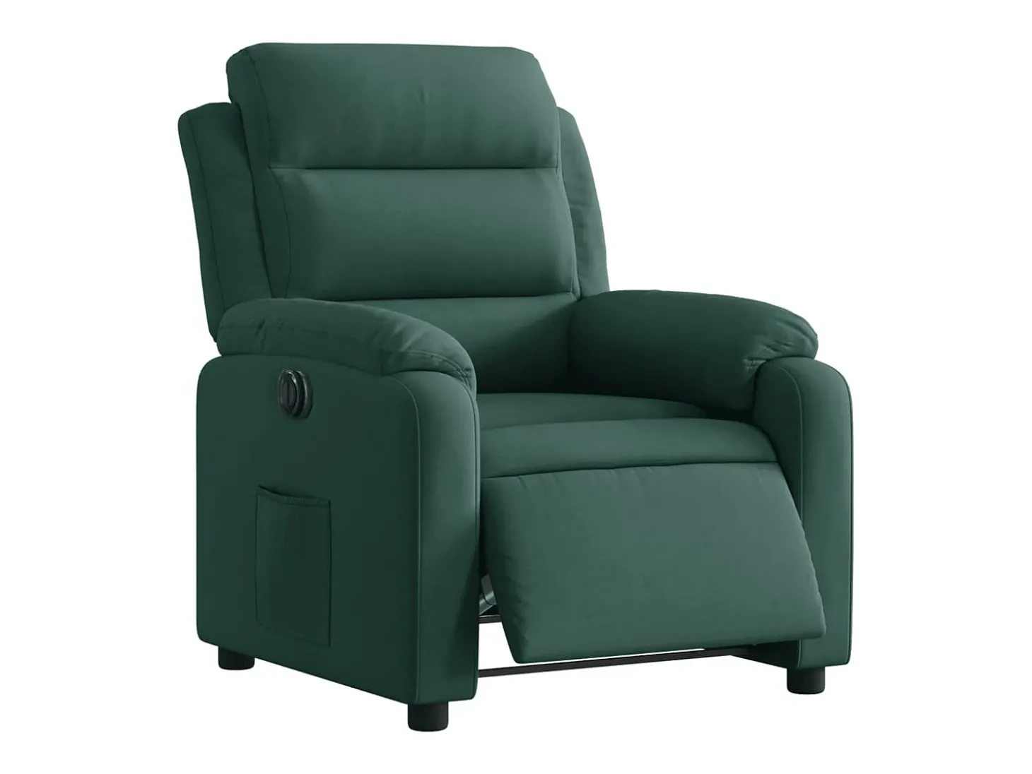 Poltrona Confortável | Poltrona reclinável elétrica veludo verde-escuro SHL821732