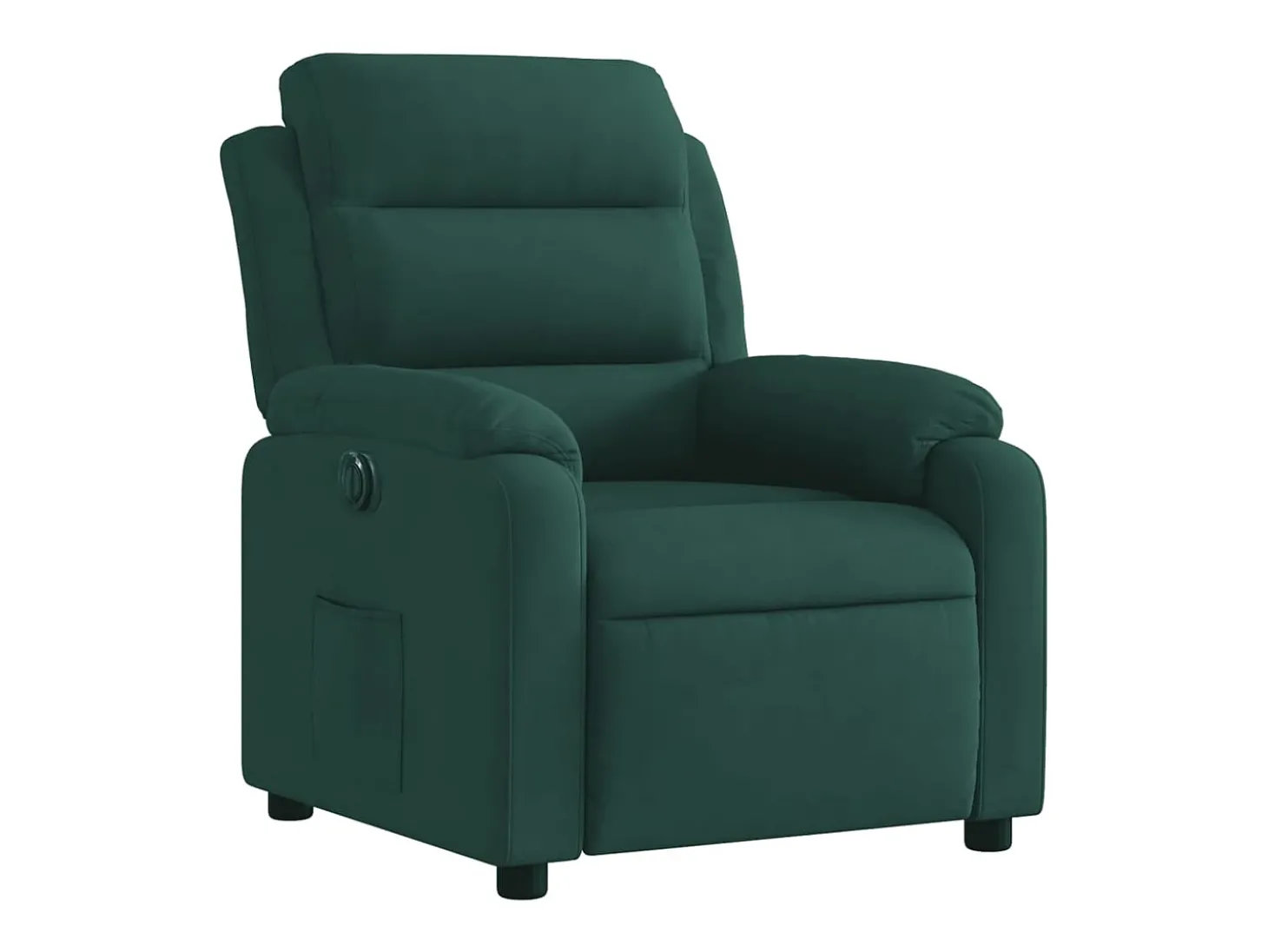 Poltrona Confortável | Poltrona reclinável elétrica veludo verde-escuro SHL821732