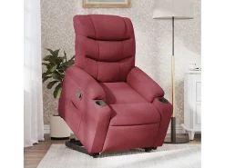 Poltrona Confortável | Poltrona reclinável elevatória tecido vermelho tinto SHL785783