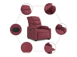 Poltrona Confortável | Poltrona reclinável elevatória tecido vermelho tinto SHL785783